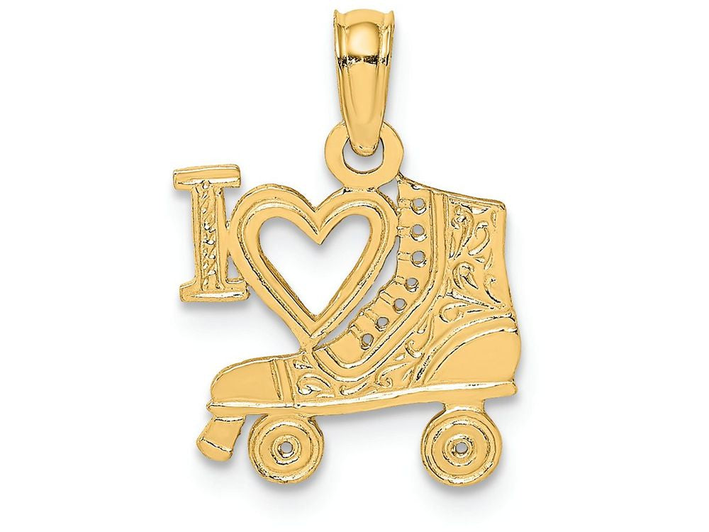 FJC Finejewelers 14k Yellow Gold I Heart Roller Skating Charm