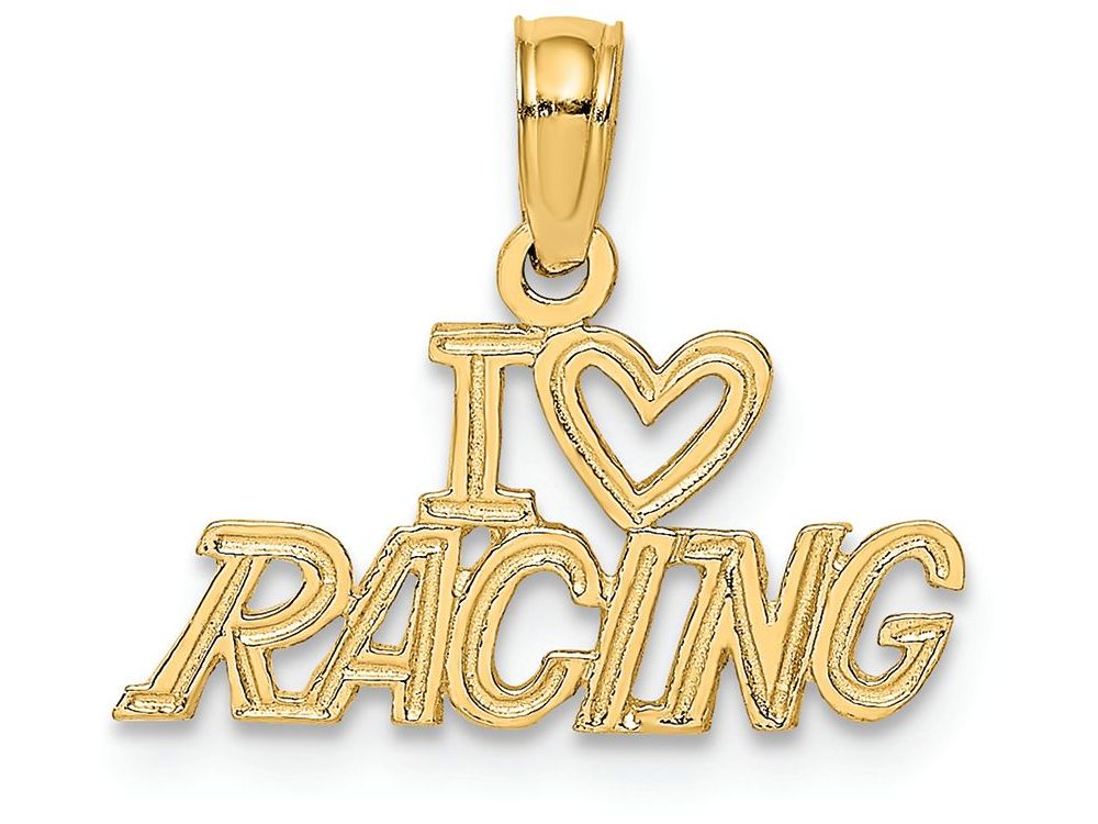FJC Finejewelers 14k Yellow Gold I Heart Racing Charm
