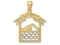 FJC Finejewelers 14k Yellow Gold Swimmer In Frame Charm