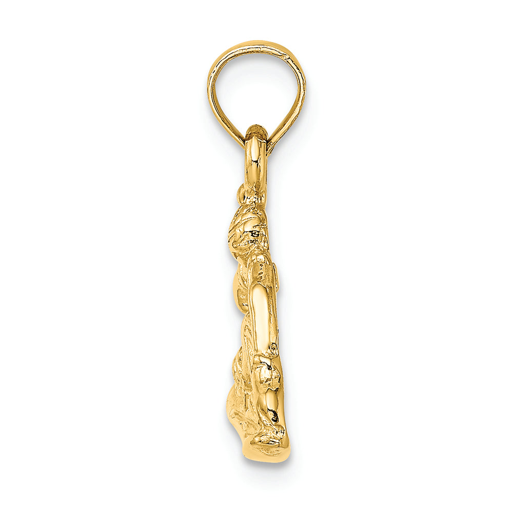 FJC Finejewelers 14k Yellow Gold Snowboarder Charm