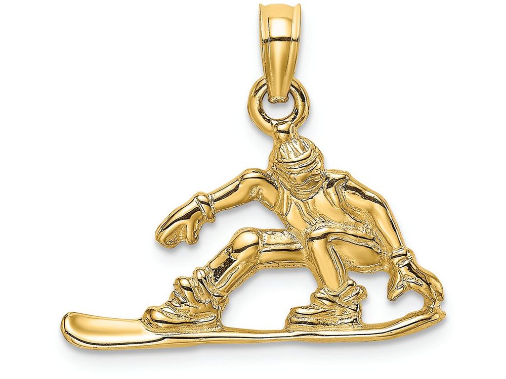 FJC Finejewelers 14k Yellow Gold Snowboarder Charm