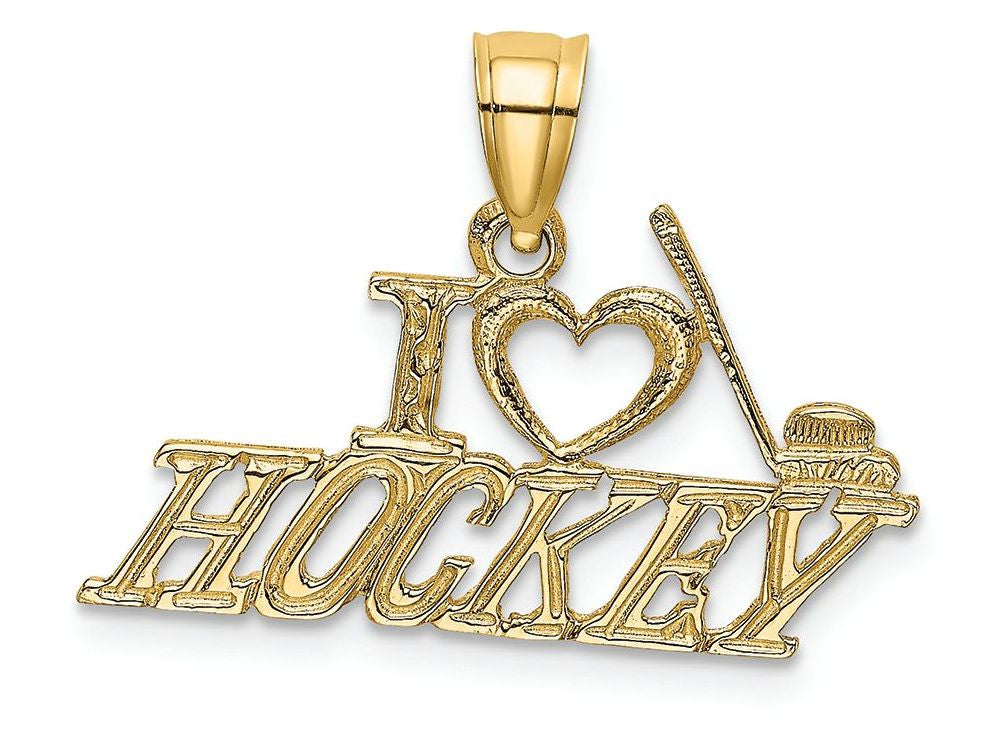 FJC Finejewelers 14k Yellow Gold I Love Hockey Charm