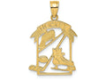 FJC Finejewelers 14k Yellow Gold Hockey Story Framed Charm