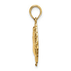FJC Finejewelers 14k Yellow Gold Bowling Story In Leaf Circle Charm