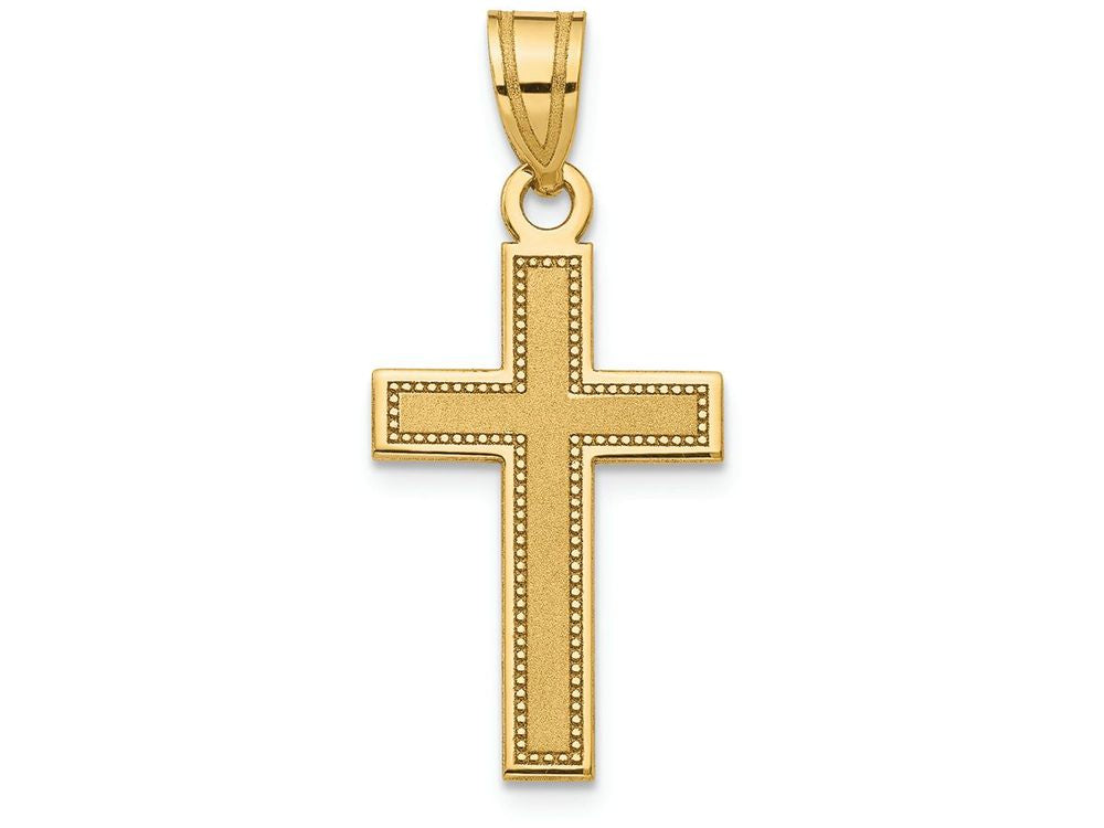 FJC Finejewelers 14k Yellow Gold Small Satin Cross Charm