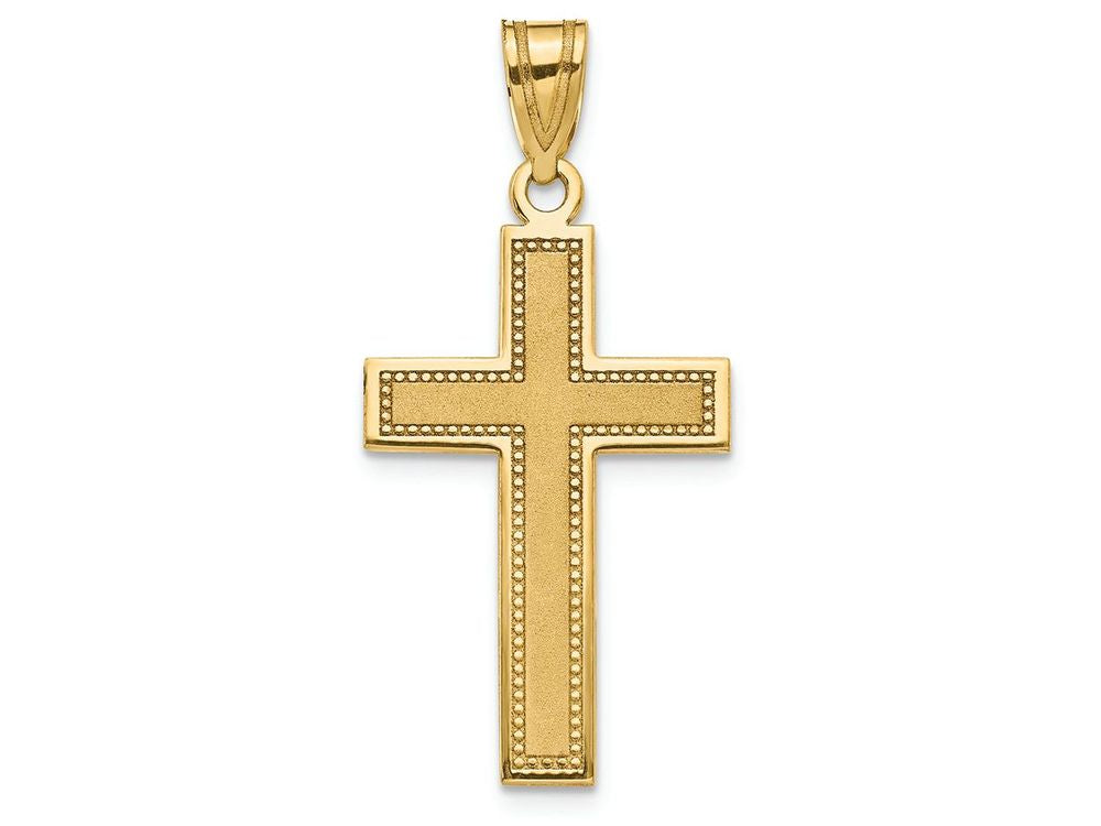 FJC Finejewelers 14k Yellow Gold Large Satin Cross Charm