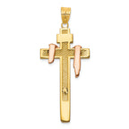 FJC Finejewelers 14k Yellow Gold Tri-color Large Draped Inri Crucifix Charm