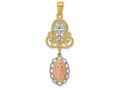 FJC Finejewelers 14k Two-tone Gold with Rhodium Our Lady Of Guadalupe Cross Charm