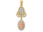 FJC Finejewelers 14k Two-tone Gold with Rhodium Our Lady Of Guadalupe Cross Charm