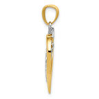 FJC Finejewelers 14k Two-tone Gold Bright Cut Heart Charm