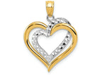 FJC Finejewelers 14k Two-tone Gold Bright Cut Heart Charm