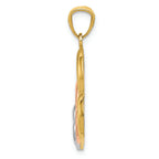 FJC Finejewelers 14k Two-tone Gold with Rhodium Hearts Charm