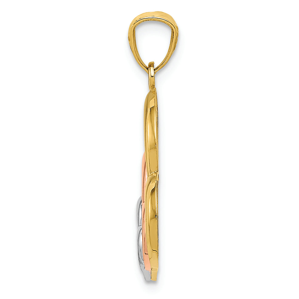 FJC Finejewelers 14k Two-tone Gold with Rhodium Hearts Charm