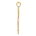 FJC Finejewelers 14k Yellow Gold with Rhodium Plated Hearts Charm