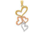 FJC Finejewelers 14k Yellow Gold with Rhodium Plated Hearts Charm