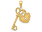 FJC Finejewelers 14k Yellow Gold Heart Key Lock Charm