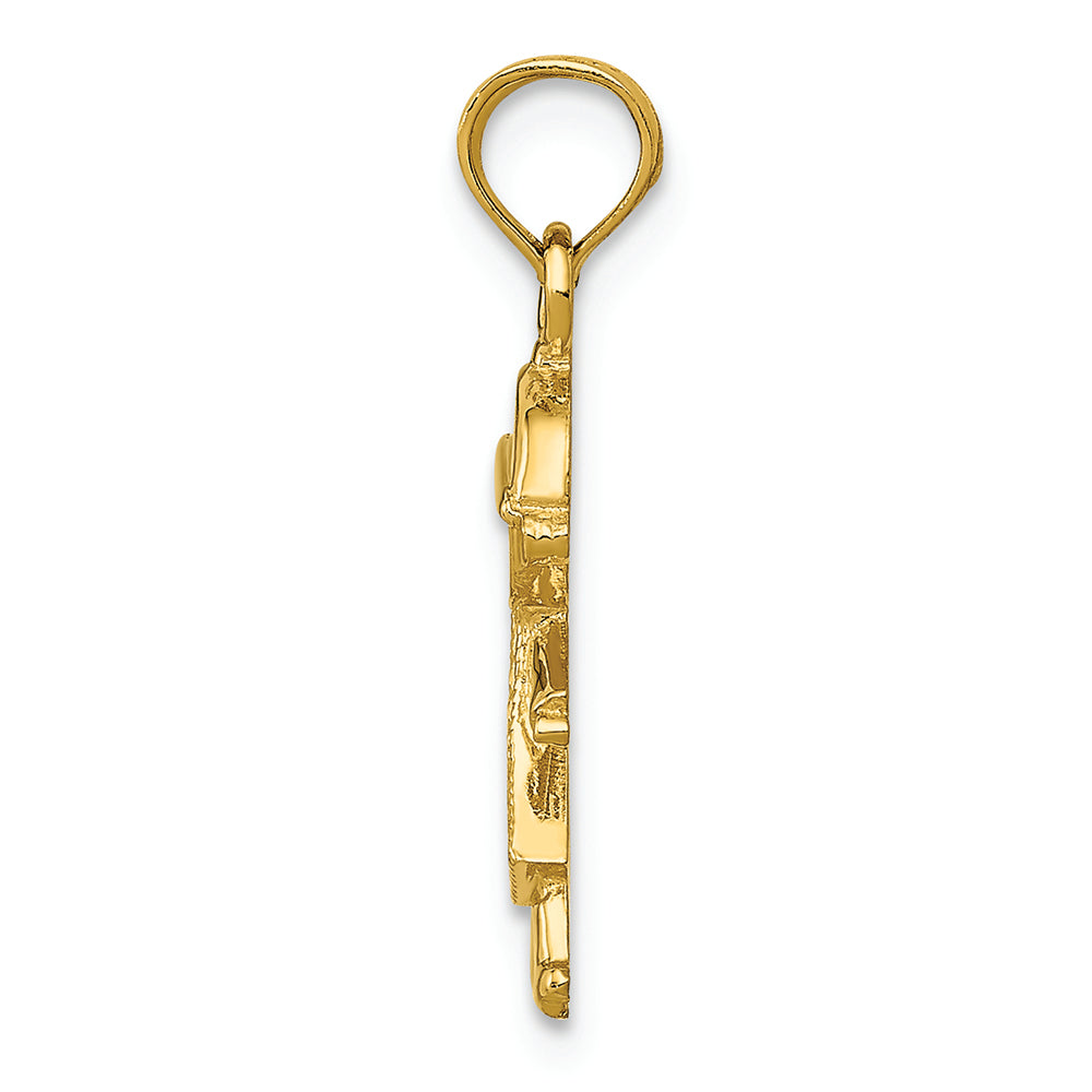FJC Finejewelers 14k Yellow Gold Polished Textured Boy Charm
