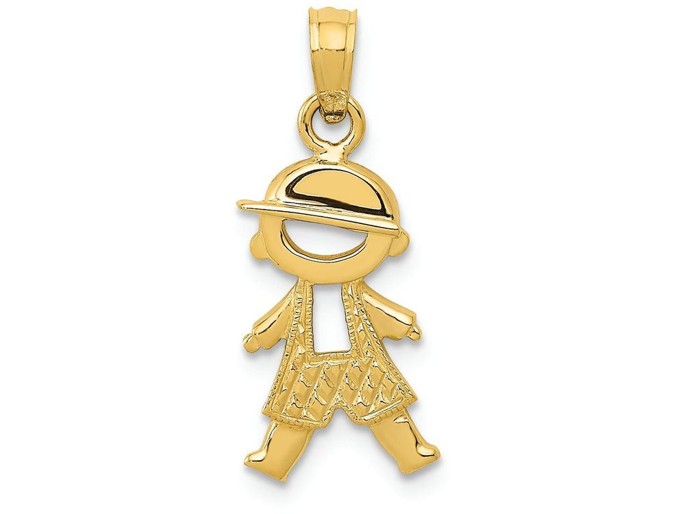 FJC Finejewelers 14k Yellow Gold Polished Textured Boy Charm