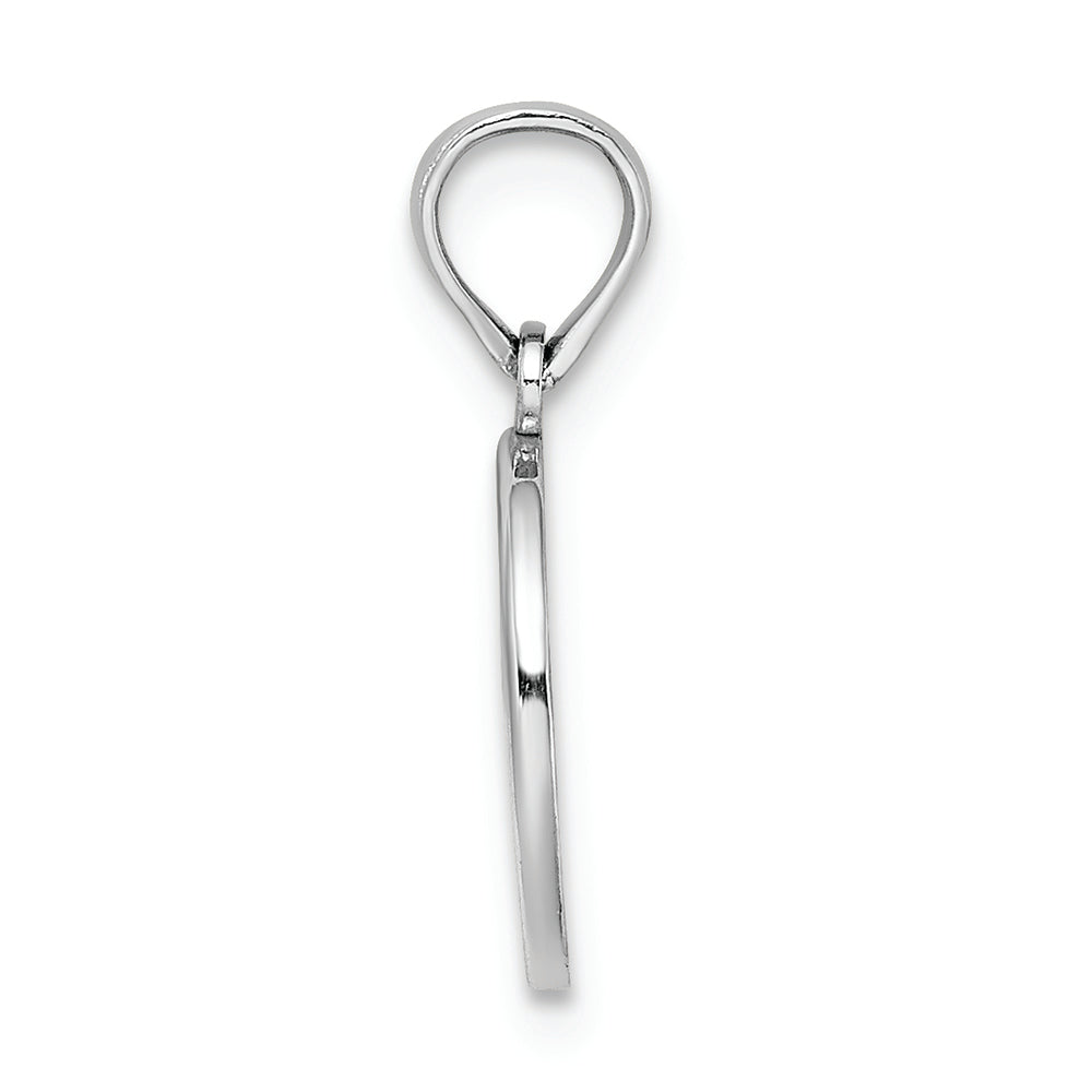FJC Finejewelers 14k White Gold White Mini Fleur-de-lis Charm On Oval Disc