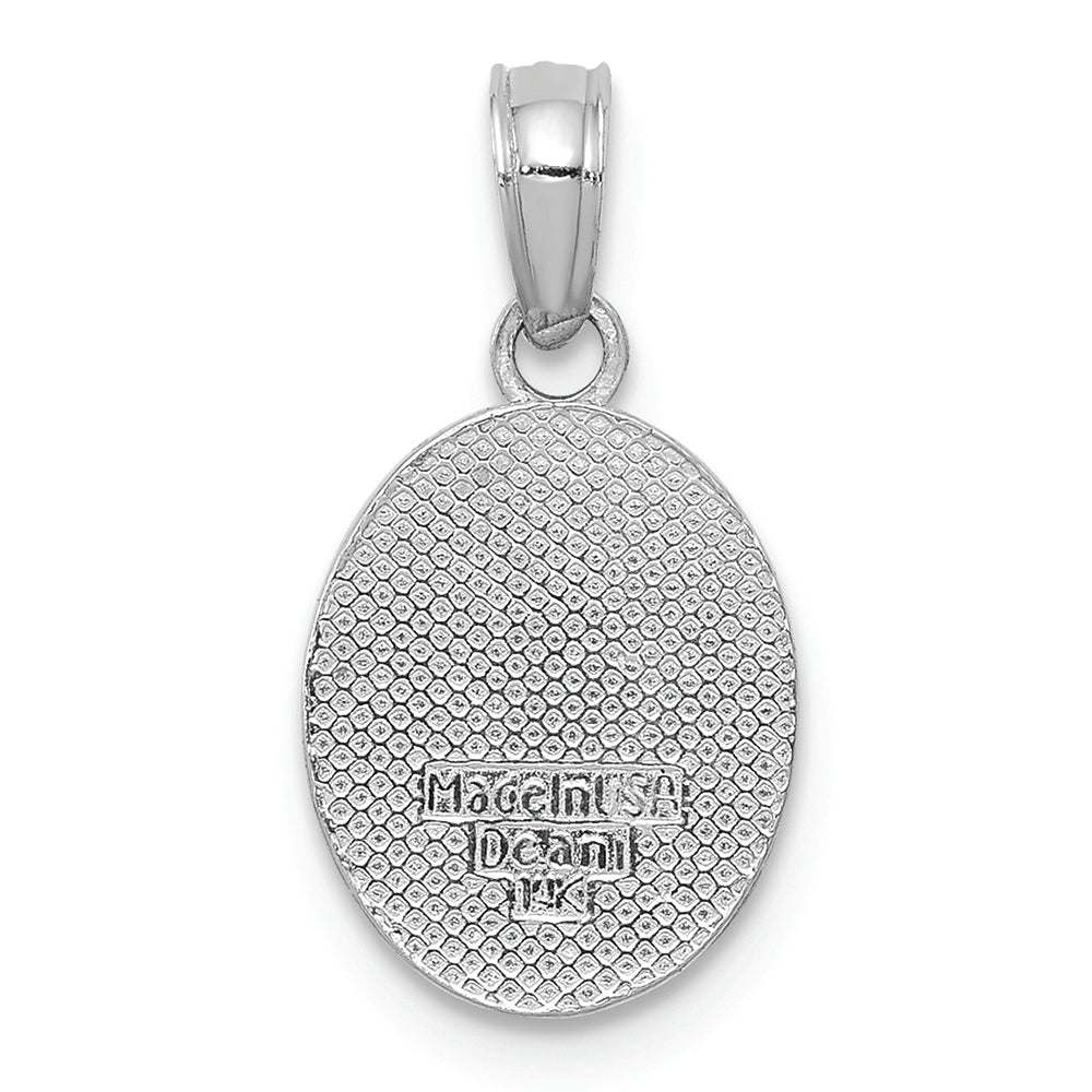 FJC Finejewelers 14k White Gold White Mini Fleur-de-lis Charm On Oval Disc