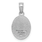 FJC Finejewelers 14k White Gold White Mini Fleur-de-lis Charm On Oval Disc