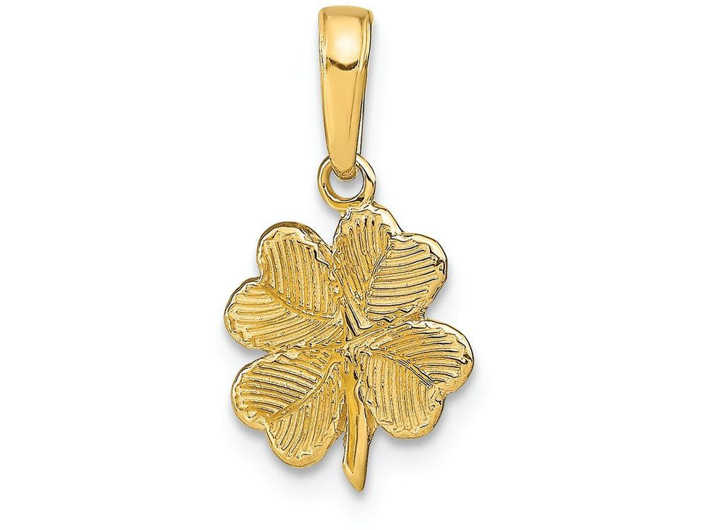 FJC Finejewelers 14k Yellow Gold Polished Textured 4-leaf Clover Charm