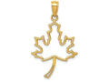 FJC Finejewelers 14k Yellow Gold Polished Cut Out Maple Leaf Charm