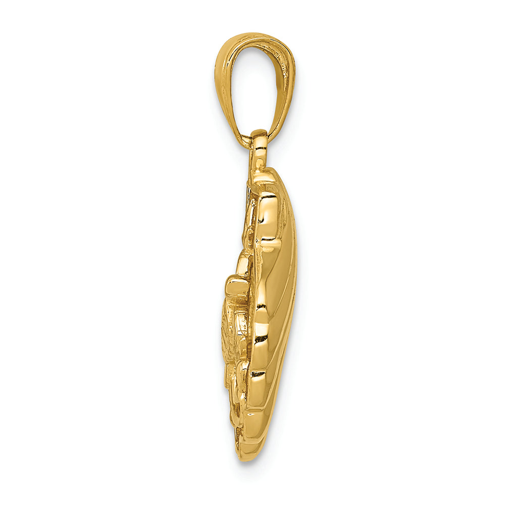 FJC Finejewelers 14k Yellow Gold Sea Turtle In A Shell Charm