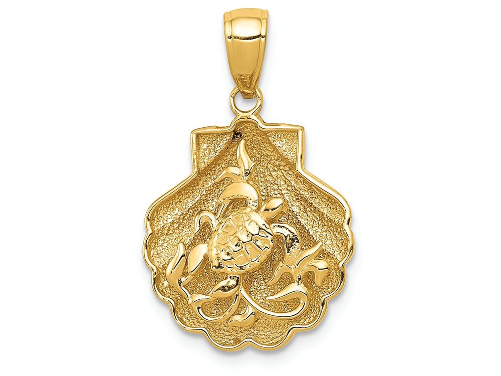 FJC Finejewelers 14k Yellow Gold Sea Turtle In A Shell Charm