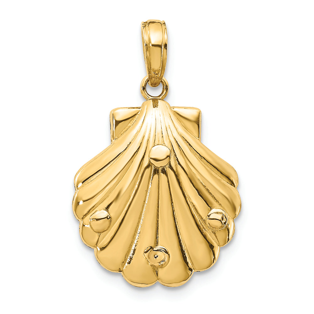 FJC Finejewelers 14k Yellow Gold Seahorse In A Shell Charm