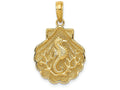 FJC Finejewelers 14k Yellow Gold Seahorse In A Shell Charm