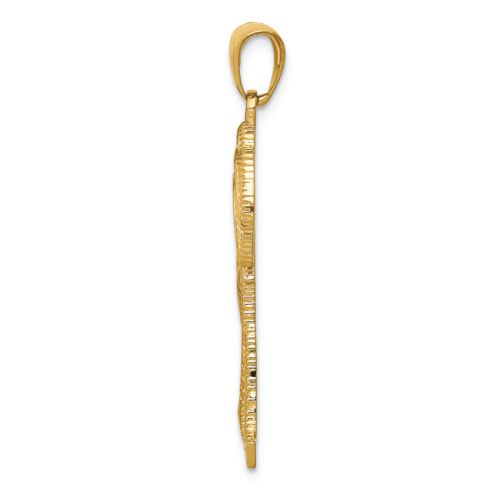 FJC Finejewelers 14k Yellow Gold Polished Textured Palm Trees Charm