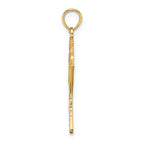 FJC Finejewelers 14k Yellow Gold Polished Textured Alaska Map Charm