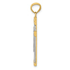 FJC Finejewelers 14k Yellow Gold with Rhodium Plated Cross Charm