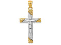 FJC Finejewelers 14k Yellow Gold with Rhodium Plated Cross Charm