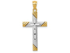 FJC Finejewelers 14k Yellow Gold with Rhodium Plated Cross Charm