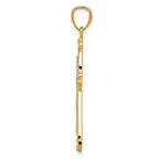 FJC Finejewelers 14k Yellow Gold with Rhodium Bright Cut Cross Charm