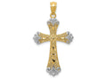 FJC Finejewelers 14k Yellow Gold with Rhodium Reversible Cross Charm