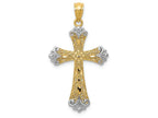 FJC Finejewelers 14k Yellow Gold with Rhodium Reversible Cross Charm