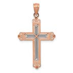 FJC Finejewelers 14k Rose Gold with Rhodium Plated Bright Cut Cross Charm