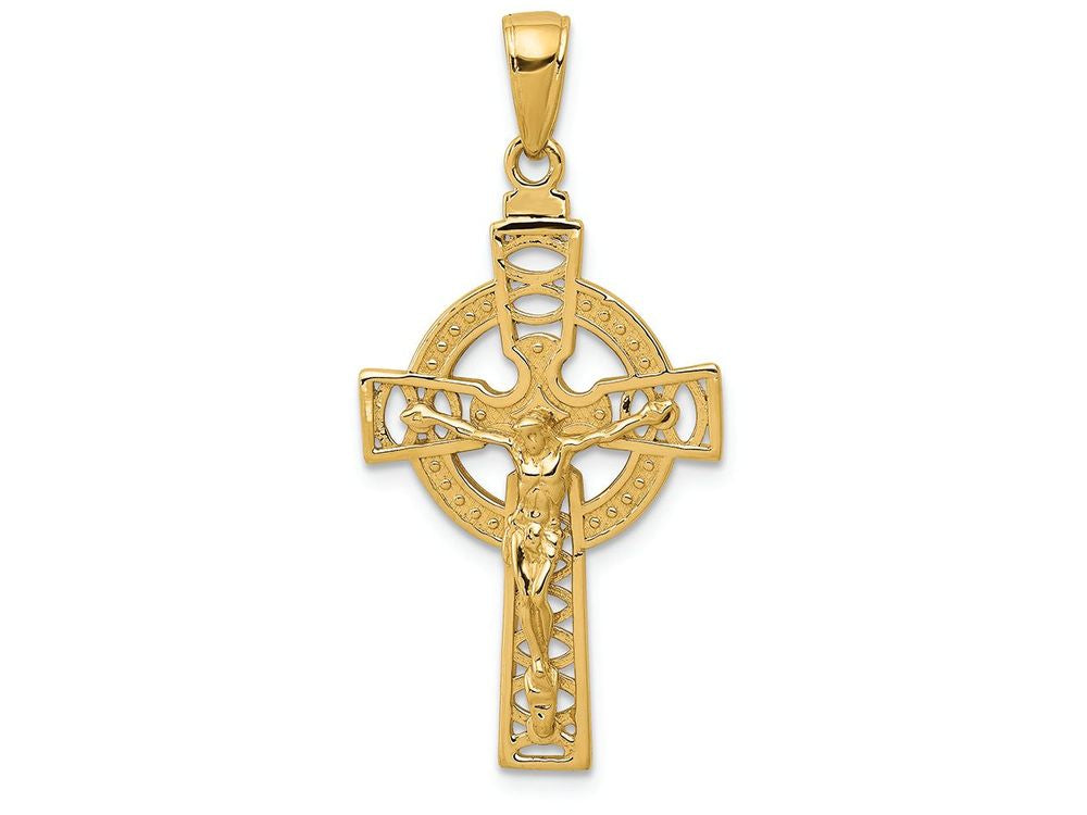 FJC Finejewelers 14k Yellow Gold Polished Celtic Crucifix Charm