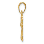 FJC Finejewelers 14k Yellow Gold Polished Textured Guardian Angel with Heart Charm