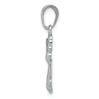 FJC Finejewelers 14k White Gold White Angel with Filigree Wings Holding A Heart Charm