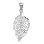 FJC Finejewelers 14k White Gold Polished Leaf Charm