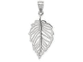FJC Finejewelers 14k White Gold Polished Leaf Charm