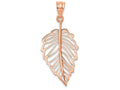 FJC Finejewelers 14k Rose Gold Polished Leaf Charm