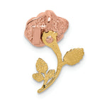 FJC Finejewelers 14k Two-tone Gold White with Rhodium Polished Rose Chain Slide Charm