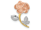 FJC Finejewelers 14k Two-tone Gold White with Rhodium Polished Rose Chain Slide Charm