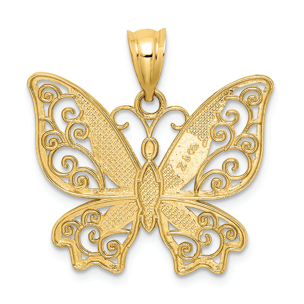 FJC Finejewelers 14k Yellow Gold Polished Butterfly Charm
