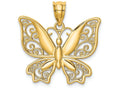 FJC Finejewelers 14k Yellow Gold Polished Butterfly Charm